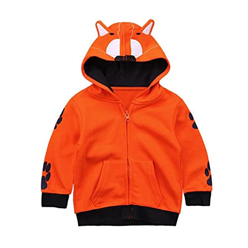 Toddler Boys Tiger Ears Hooded Jacket Spring Autumn Striped Zipper Coat Kids Fashion Causal Long Sleeve Hoodies