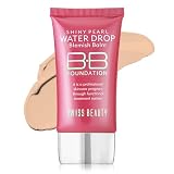 SWISS BEAUTY Matte Shiny Pearl Water Drop Blemish Long Lasting Balm BB Lightweight, Liquid Foundation, Face Makeup, Shade-, 03, 40ml (1er Pack)