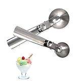 Sirarda Ice Cream Scoop, [2 PACK] Stainless Steel Ice Cream Scoop with Trigger Release Ice Ball Make