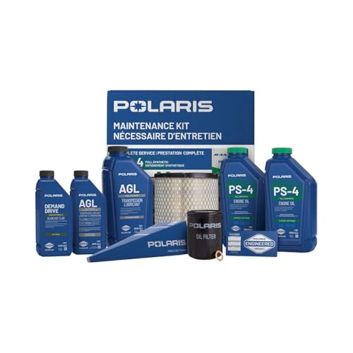 Polaris Maintenance Kit for Specific RANGER 570 and Pro XD Models Includes PS-4 Oil Oil Filter Air Filter Spark Plug AGL Gearcase Lubricant Demand Drive Fluid Funnel Genuine OEM - Part 2891115