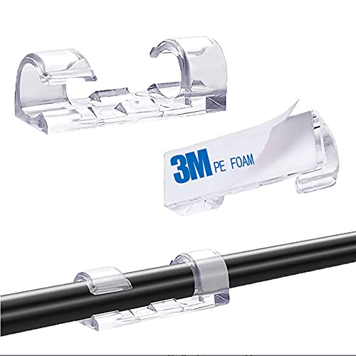 16pcs Wire Clips, Large Transparent Adhesive Cable clamp, Multipurpose Cord Holder, Car Cable Organizer, Cable Wire Management, Cable Holder for Car, Office and Home