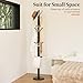 Yoobure Metal Coat Rack Freestanding with Marble Base, Coat Tree with 12 Hooks & Umbrella Holder, Coat Hanger Stand for Corner Entryway Bedroom Office, Heavy Duty Coat Rack Stand for Clothes Hats Bags
