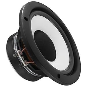 Monacor SP-150 Hi-Fi bas-midrange driver, baschassis voor het afspelen van medium en lage tonen, compacte luidspreker voor installatie in een doos behuizing, in zwart/wit