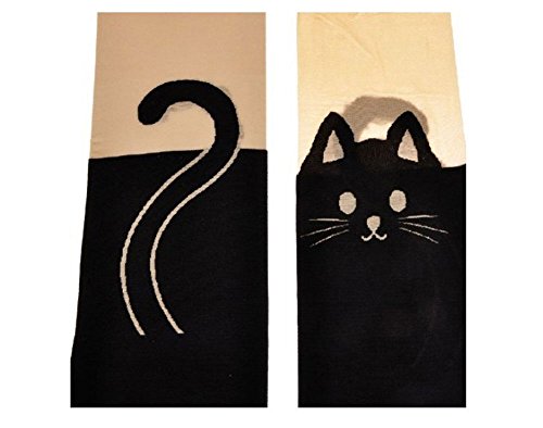 Smartele New Fashion Cute Sexy High Length Knee Print Socks Sheer Pantyhose Tattoo Lady Tights Socks Leggings Stockings (Cat)