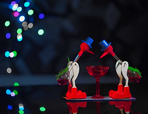 Image of Drinking Bird Perpetual Motion Science Toy | Classic Dippy Bird Physics Experiment | Educational STEM Desk Toy | Office & Home Decor Gift