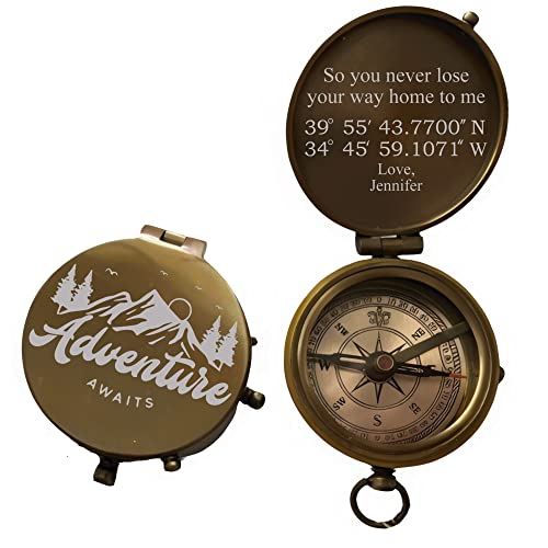 Personalized Compass, Engraved Compass, Custom Compass, Wedding Gift, Groomsmen Gift, Wedding Keepsake, Antique Compass, Compass Gift for Graduation, Vintage Style Working Compass