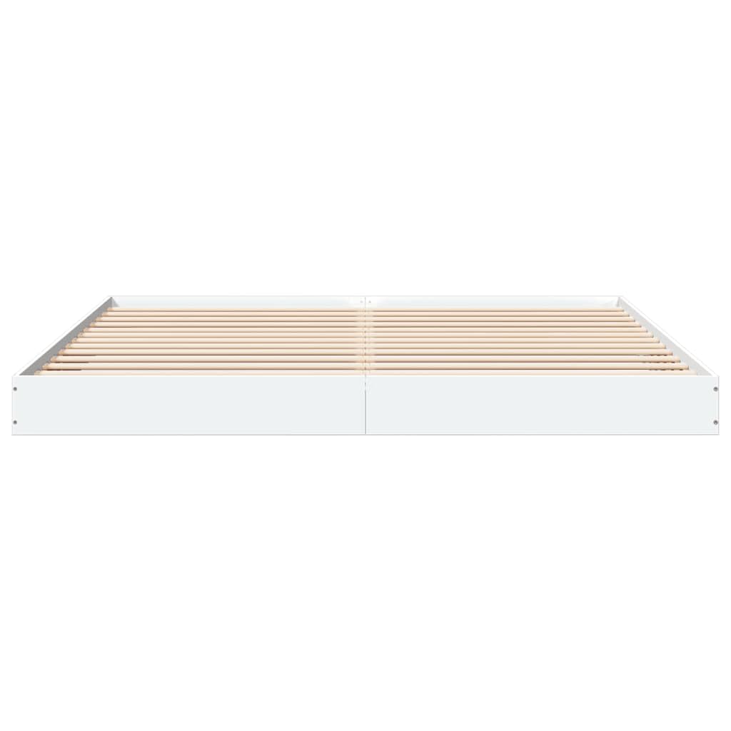 vidaXL Bettgestell, Bett Doppelbett für Schlafzimmer, Bettrahmen mit Lattenrost, Schlafzimmerbett Modernes Design, Weiß 180x200cm Holzwerkstoff