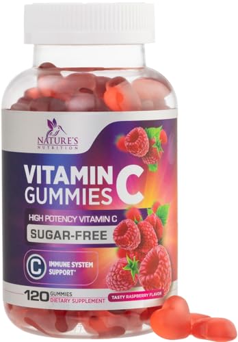 Zero Sugar Vitamin C Gummies - Immune Support & Antioxidant VitaminC Dietary Supplement - Vegan Non-GMO Dairy & Gluten Free C Vitamin Gummy - Raspberry Flavor for Kids & Adults - 120 Count Gummies