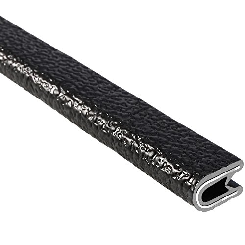 TRIM-LOK Edge Trim – Fits 5/32” Edge, 9/16” Leg Length, 25’ Length, Black, Pebble Texture – Flexible PVC Edge Protector for Sharp/Rough Surfaces, Easy to Install, 150B2X5/32-25