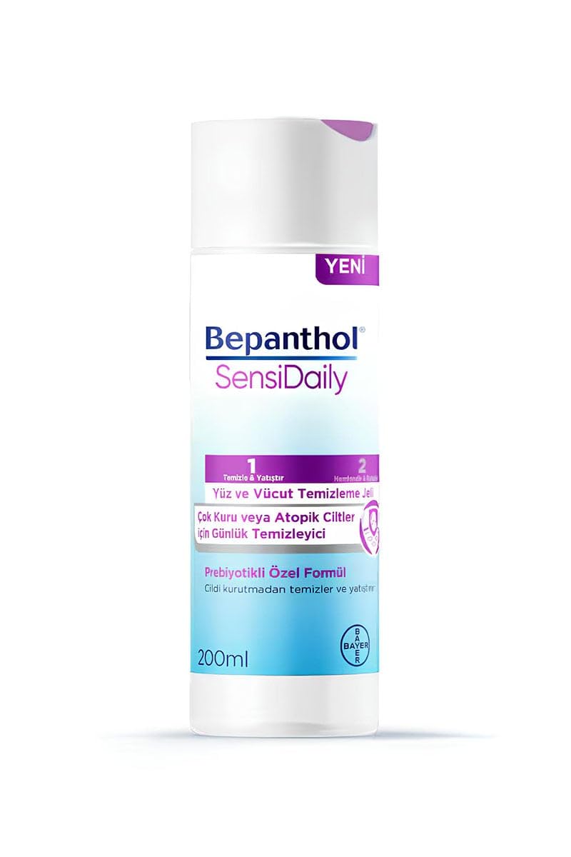 SensiDaily Yüz ve Vücut Temizleme Jeli 200ml - SensiWash Çok Kuru Atopik Ciltler, Günlük Vücut Bakım