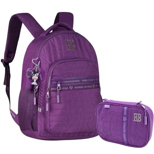 Kit Escolar Mochila E Estojo Box Rebecca Bonbon Sweet Dreams Roxa