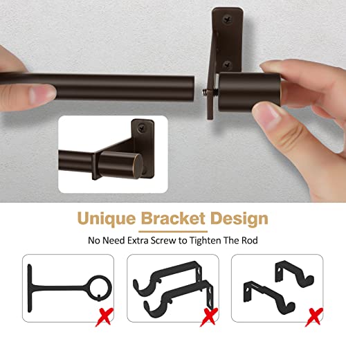 Bracheng Bronze Curtain Rod, Industrial Window Curtain Rod For Wall Mount And Ceiling Mount, Window Rods For Curtains With Cylindrical Finials, 28 To 48 Inches(2.3-4 Feet) #TOP2