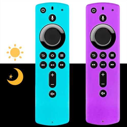 (2 Pack) Remote Case/Cover, Protective Silicone Holder Lightweight [Anti Slip] ShockProof for 3rd Gen Glow in The Dark (Glow Blue & Glow Purple)