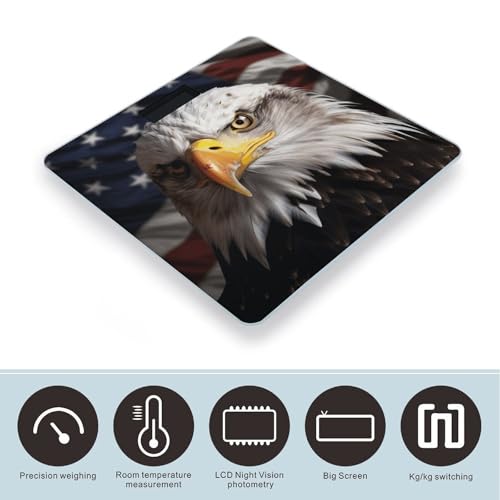 Báscula digital de baño con diseño Águila y bandera miniatura 3