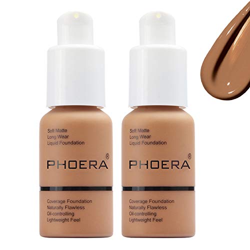 Phoera Foundation Matte Oil Control Concealer Foundation Cream,Long Lasting Waterproof Matte Liquid Phoera