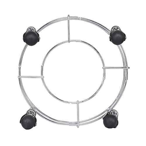Image of Heavy Stainless Steel Gas Cylinder Trolley with Wheel | Gas Trolly | Lpg Cylinder Stand | Gas Trolly Wheel |Cylinder Trolley with Wheels | Gas Cylinder Trolley (Silver Black, 1)