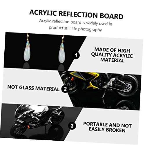 Solustre 2Pcs Reflector Acrylic Photography Makeup Multi-Use Studio Boards Product Reflection Props Reflective Backdrops Tables Table Color Photo Nice Plate Top Background Board #TOP2