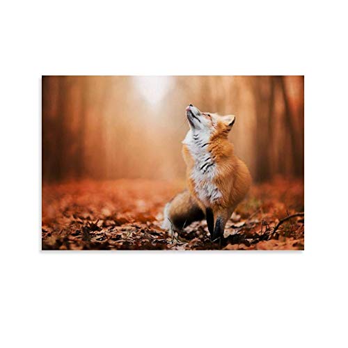 Poster décoratif sur toile Motif renard 40 x 60 cm Cover