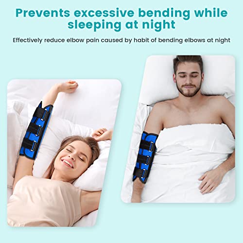 Elbow Brace for Ulnar Nerve Cubital Tunnel Syndrome for Women and Men, Arm Splint Left & Right Elbow Support Immobiliser for Straighten Arms to prevent Elbow Bending While Sleeping - M