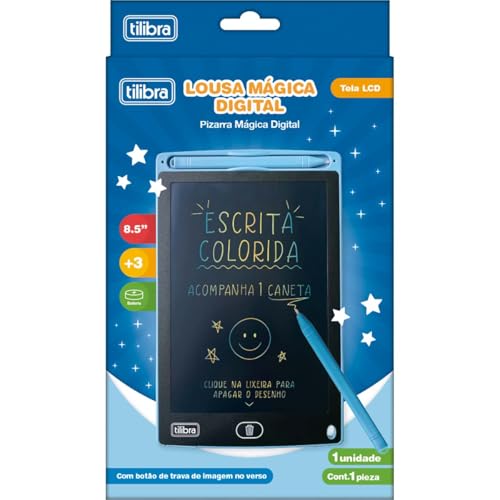 Tilibra - Lousa Mágica Digital LCD 8.5 Polegadas - Escrita Colorida