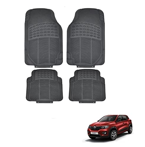 Image of Kozdiko Car Simple Rubber Black Floor Mat Set of 4 Pcs for Renault Kwid
