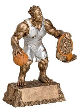 Decade Awards Monster Basketball Trophy - Beast Award to Celebrate Court Conquest and Domination - Engraved Plate on Request (6.75 Inch Tall)