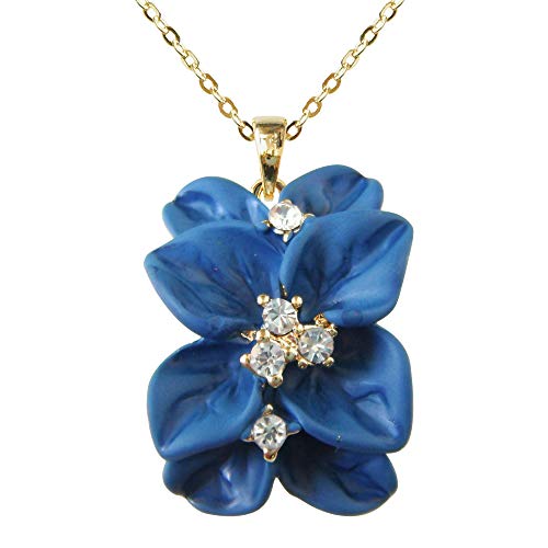 Navachi Collana con ciondolo a forma di fiore placcato in