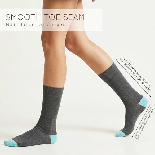 Image of Mysocks Crew Socks for Women Men Colorful Seamless Toe Soft Cotton Dress Socks