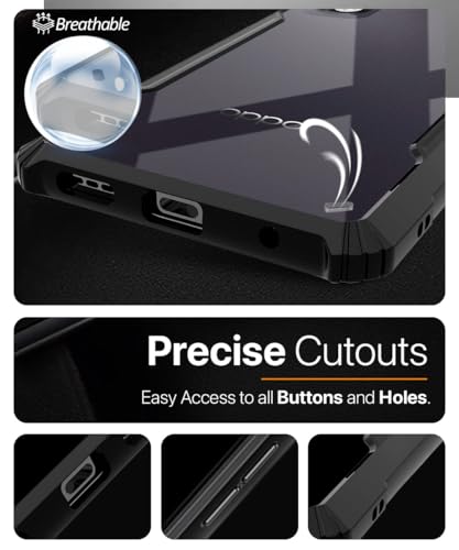 Image of WOW IMAGINE Shock Proof Clear Protective Back Case for Oppo K13x 5G - AirEDGE Technology | 360 Degree Camera Protection | Transparent Hybrid Back Case Mobile Cover - Black
