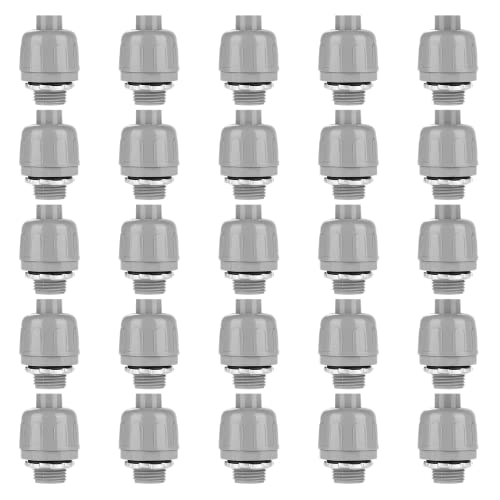 Yeesport 25Pcs 1/2-Inch Liquid Tight Connectors, Nonmetallic Liquid Tight Straight Conduit Connector Fittings, Ul Listed Pvc Electrical Conduit Fittings, Flexible 180-Degree Conduit Connectors #TOP18