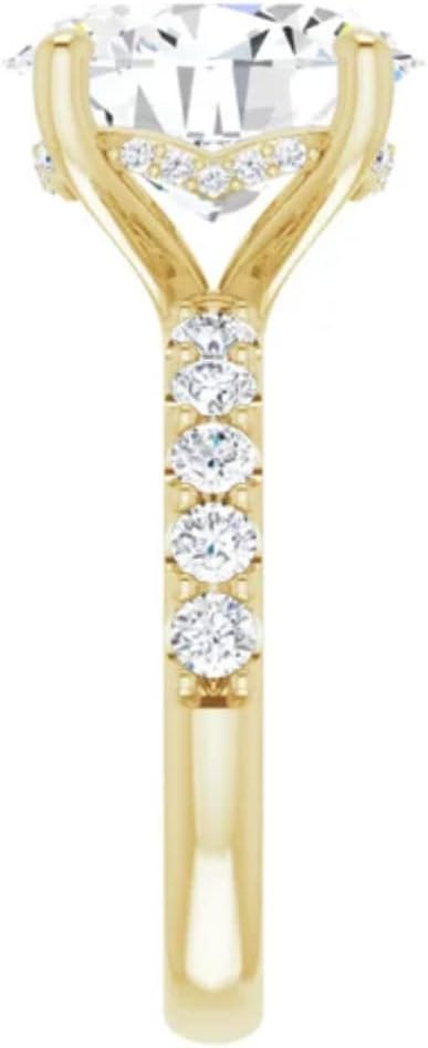 GOLDEN JEWEL 10K Gold 4 CT Oval Cut VVS1 Colorless Moissanite Engagement Ring for Women Wedding Anniversary Set Solitaire Handmade Bridal Ring for Promise Gifts