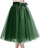 929 - Plus Size Women's A-Line Short Knee Length Tutu Tulle Wedding Prom Skirt, Green - Knee Length, 2X