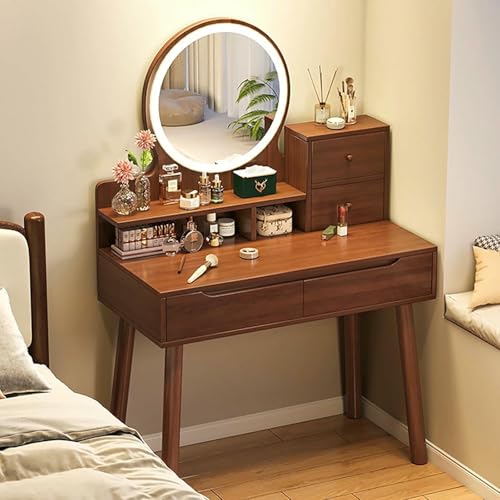 Coiffeuse maquillage LED miroir luminosité réglable table vanité 128cm - 2