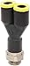 Legris 3158 04 13 Nylon & Nickel-Plated Brass Push-to-Connect Fitting, Wye, 5/32" or 4 mm Tube OD x 1/4" BSPP Male