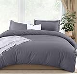 Utopia Bedding 3 Piece King Duvet Cover Set with 2 Pillow Shams, Grey