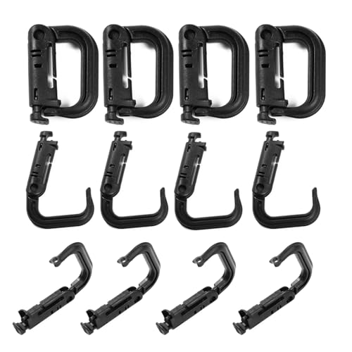 DraCra 12 Pack Tactical Backpack D-Rings Molle Pack Grimlock Snap Locking Carabiner Molle Clip Hooks for MOLLE Webbing Gear Hanging Equipment EDC Multitool Military MOLLE Assault Pack Vest Pouch