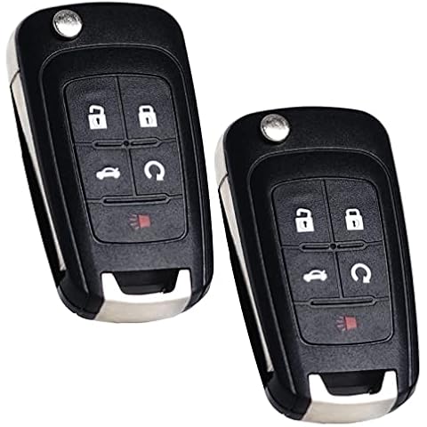 Key Fob Replacement Fits for Chevy Cruze Equinox Camaro Impala Malibu Sonic Buick Regal Verano Encore Lacrosse GMC Terrain 2010-2021 OHT01060512 Keyless Entry Remote Control 13504199 Pack of 2 5BTN Cover