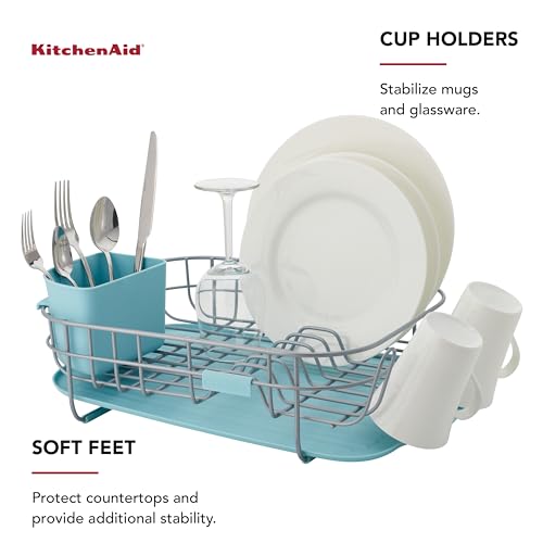 image for KitchenAid Low Profile Compact Dishrack with Removable Flatware Caddy 