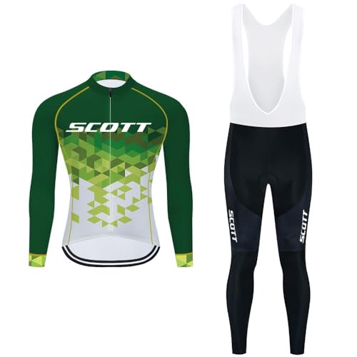 Moxilyn Uomo Ciclismo Autunnale Complet Abbigliamento Ciclismo Set Manica Lunghi Tuta Ciclismo Per Bici Da MTB Pantalone Con Imbottiti in 20D Traspirante
