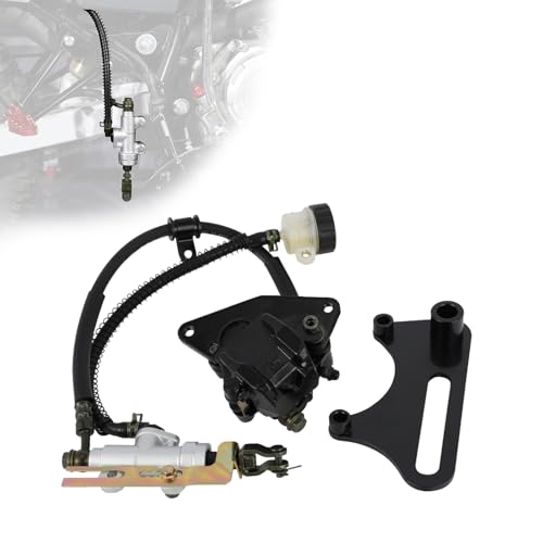 BAOUFF Motorcycle Rear Brake Kit for Hawk 250,Dirt Bike Brake Master Cylinder with Cable and Caliper for Hawk 250cc