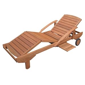 Hecht ERA Gartenliege Merantiholz, rollbar