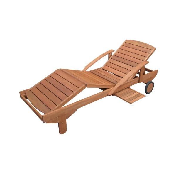 Hecht ERA Gartenliege Merantiholz, rollbar