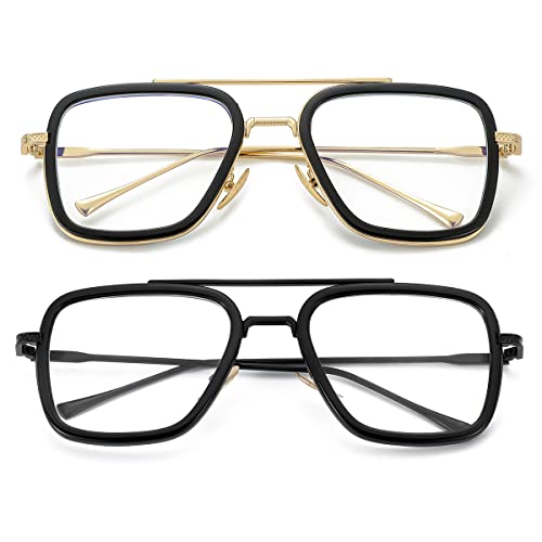 Image of Tony Stark Style Blue Light Blocking Glasses for Men Women, Iron Man and Spider-Man Computer Gaming Glasses