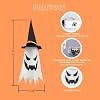 31.5 (3Pcs) Halloween Decorations Outdoor Indoor Hanging Ghosts Witch Hat, Glowing Witch Hat Halloween Ghost Decor for Room,Yard,Garden,Tree,Eaves,Party