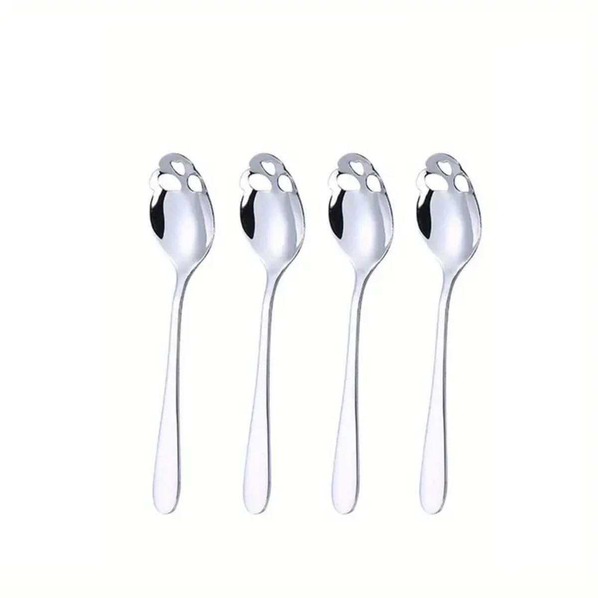 Ro Rox Skull Tea Spoon Gothic Homeware Kitchenware Halloween Party Cutlery, Silver, 4pc