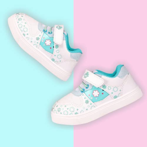 Image of Myau Girls' White Sparkly Printed Shoes - Stylish and Comfortable Footwear for Your Little Princess