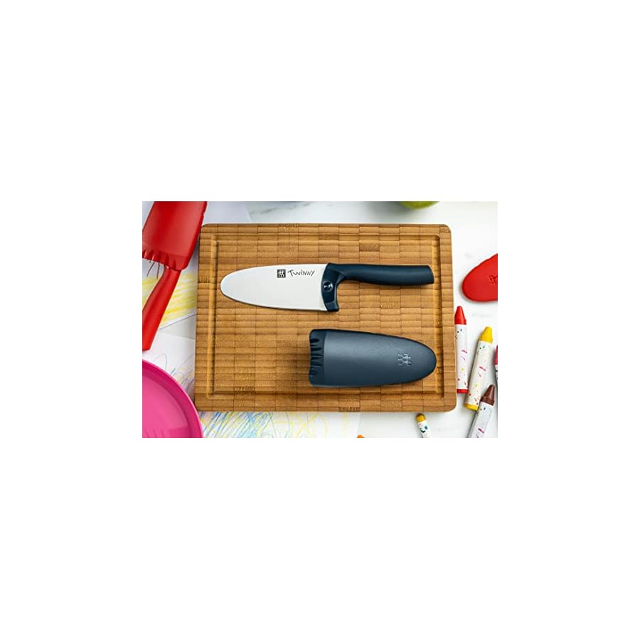 ZWILLING-Twinny-Stainless-Steel-Childrens-Chefs-Knife-10cm-Rounded-Blade-Child-Friendly-Design-Plastic-Handle-Blue ZWILLING Twinny Stainless Steel Children's Chef's Knife, 10cm, Rounded Blade, Child-Friendly Design, Plastic Handle, Blue