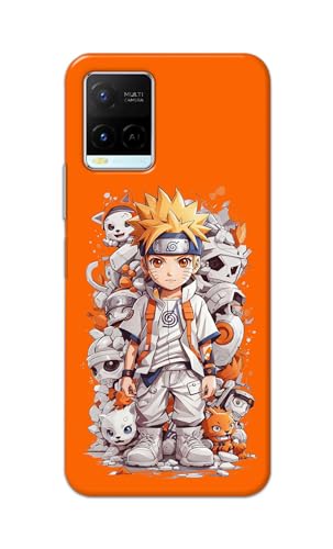 Image of Plastic Printfidaa Printed Hard Back Cover Case For Vivo Y21 | Y21T | Y21S | Y21E | Y21A | Y21G | Y33S | Y33T | Y32 | Vivo T1X Back Cover (Famous Anime Cartoon Character) -112, Orange