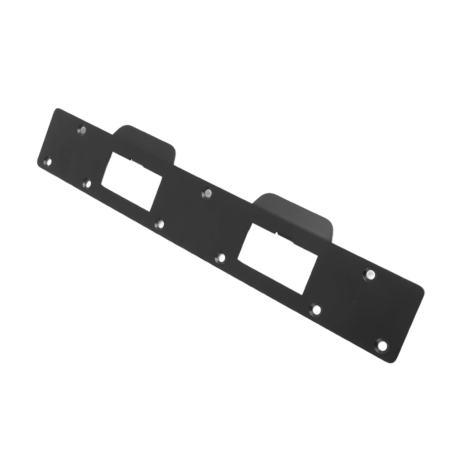 ViaGasaFamido Door Strike Plate Enhanced Security, Easy Installation, Repair Damaged Areas, Made of Steel for Door Handles and Deadbolts with 5.5in Center Hole Space, Includes 9 Screws (Black)