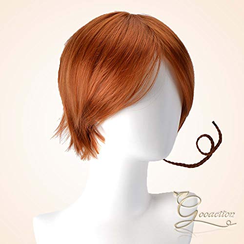 Gooaction Male Short Dark Brown Bangs Wig With A Little Braid For Anime Axis Powers Hetalia Feliciano Vargas Cosplay Synthetic Hair Wigs #TOP3